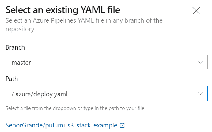 Select YAML file
