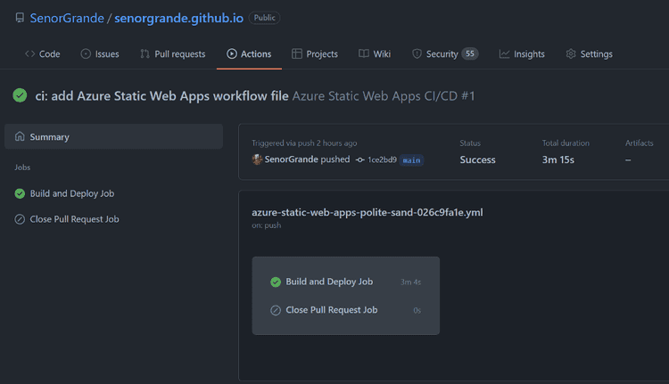 GitHub Action Run