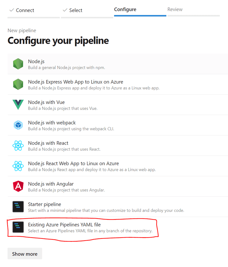 Configure Azure DevOps Project